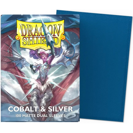 Dragon Shield - Standard Sleeves - Cobalt & Silver