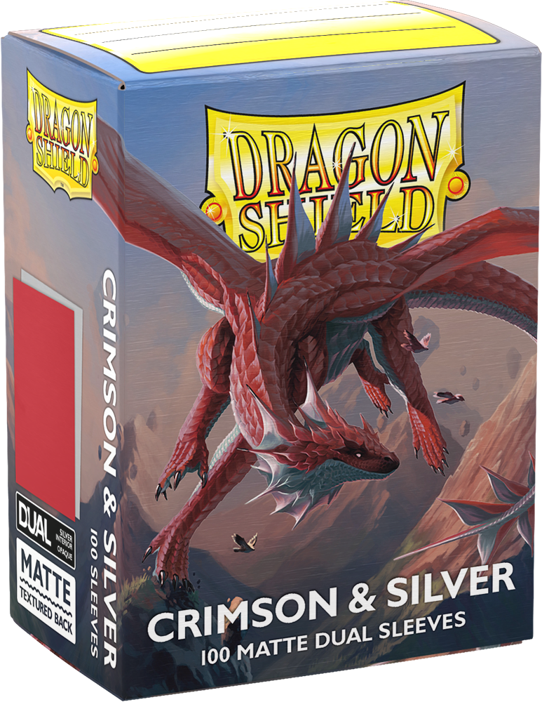 Dragon Shield - Standard Sleeves - Crimson & Silver